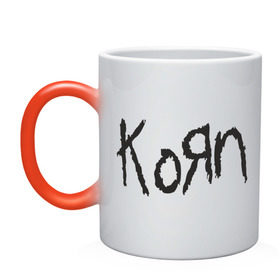 Кружка хамелеон с принтом Korn в Екатеринбурге, керамика | меняет цвет при нагревании, емкость 330 мл | korn | группы | корн | метал | музыка | рок