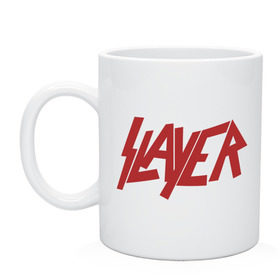 Кружка с принтом Slayer в Екатеринбурге, керамика | объем — 330 мл, диаметр — 80 мм. Принт наносится на бока кружки, можно сделать два разных изображения | metal | rock | slayer | метал | металл | рок | рок группа | рок группы