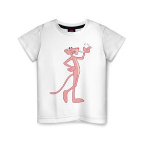 Детская футболка хлопок с принтом PinkPanther в Екатеринбурге, 100% хлопок | круглый вырез горловины, полуприлегающий силуэт, длина до линии бедер | Тематика изображения на принте: pink panther | розовая пантера
