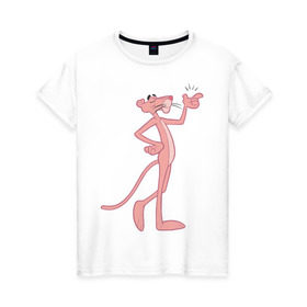 Женская футболка хлопок с принтом PinkPanther в Екатеринбурге, 100% хлопок | прямой крой, круглый вырез горловины, длина до линии бедер, слегка спущенное плечо | pink panther | розовая пантера