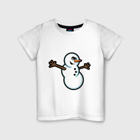 Детская футболка хлопок с принтом Snowman в Екатеринбурге, 100% хлопок | круглый вырез горловины, полуприлегающий силуэт, длина до линии бедер | 