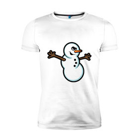 Мужская футболка премиум с принтом Snowman в Екатеринбурге, 92% хлопок, 8% лайкра | приталенный силуэт, круглый вырез ворота, длина до линии бедра, короткий рукав | 