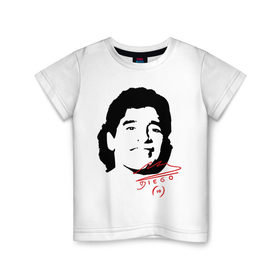 Детская футболка хлопок с принтом Diego Maradona в Екатеринбурге, 100% хлопок | круглый вырез горловины, полуприлегающий силуэт, длина до линии бедер | diego maradona | footballplayer | аргентина | диего марадона | сборная аргентины