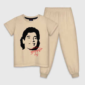 Детская пижама хлопок с принтом Diego Maradona в Екатеринбурге, 100% хлопок |  брюки и футболка прямого кроя, без карманов, на брюках мягкая резинка на поясе и по низу штанин
 | Тематика изображения на принте: diego maradona | footballplayer | аргентина | диего марадона | сборная аргентины