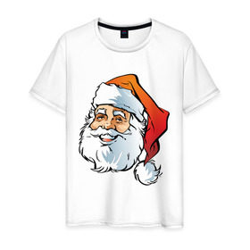 Мужская футболка хлопок с принтом Дед Мороз в Екатеринбурге, 100% хлопок | прямой крой, круглый вырез горловины, длина до линии бедер, слегка спущенное плечо. | дед | дед  отморозок | дед мороз | нг | новый год | отморозок