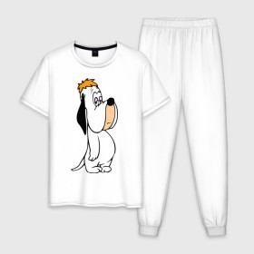 Мужская пижама хлопок с принтом Droopy (1) в Екатеринбурге, 100% хлопок | брюки и футболка прямого кроя, без карманов, на брюках мягкая резинка на поясе и по низу штанин
 | Тематика изображения на принте: droopy