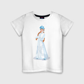 Детская футболка хлопок с принтом Снегурочка с кокардой в Екатеринбурге, 100% хлопок | круглый вырез горловины, полуприлегающий силуэт, длина до линии бедер | нг | новый год | снегурка | снегурочка