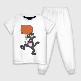 Детская пижама хлопок с принтом Itchy в Екатеринбурге, 100% хлопок |  брюки и футболка прямого кроя, без карманов, на брюках мягкая резинка на поясе и по низу штанин
 | simpsons | симпсоны | симсоны