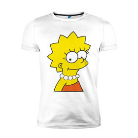 Мужская футболка премиум с принтом Lisa Simpson в Екатеринбурге, 92% хлопок, 8% лайкра | приталенный силуэт, круглый вырез ворота, длина до линии бедра, короткий рукав | simpsons | лиза симпсон | симпсоны | симсоны