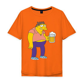 Мужская футболка хлопок Oversize с принтом Barney Gumble в Екатеринбурге, 100% хлопок | свободный крой, круглый ворот, “спинка” длиннее передней части | simpsons | барни | симпсоны | симсоны