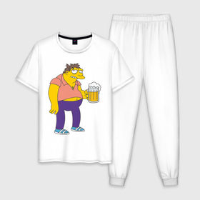 Мужская пижама хлопок с принтом Barney Gumble в Екатеринбурге, 100% хлопок | брюки и футболка прямого кроя, без карманов, на брюках мягкая резинка на поясе и по низу штанин
 | simpsons | барни | симпсоны | симсоны