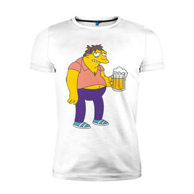 Мужская футболка премиум с принтом Barney Gumble в Екатеринбурге, 92% хлопок, 8% лайкра | приталенный силуэт, круглый вырез ворота, длина до линии бедра, короткий рукав | simpsons | барни | симпсоны | симсоны