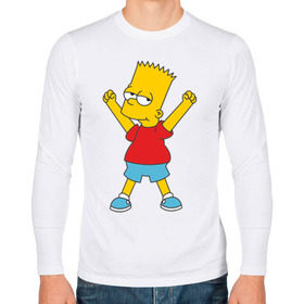 Мужской лонгслив хлопок с принтом Bart Simpson (2) в Екатеринбурге, 100% хлопок |  | simpsons | барт | барт симпсон | симсоны | симспоны