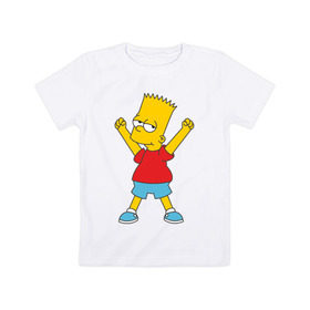 Детская футболка хлопок с принтом Bart Simpson (2) в Екатеринбурге, 100% хлопок | круглый вырез горловины, полуприлегающий силуэт, длина до линии бедер | simpsons | барт | барт симпсон | симсоны | симспоны