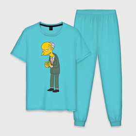 Мужская пижама хлопок с принтом Charles Montgomery Burns в Екатеринбурге, 100% хлопок | брюки и футболка прямого кроя, без карманов, на брюках мягкая резинка на поясе и по низу штанин
 | simpsons | симпсоны | симсоны
