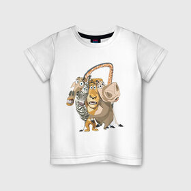 Детская футболка хлопок с принтом Мадагаскар (2) в Екатеринбурге, 100% хлопок | круглый вырез горловины, полуприлегающий силуэт, длина до линии бедер | Тематика изображения на принте: 