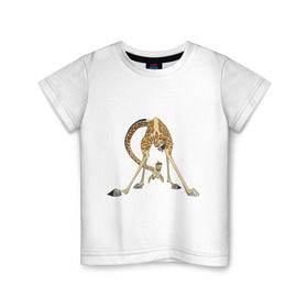 Детская футболка хлопок с принтом Мадагаскар (3) в Екатеринбурге, 100% хлопок | круглый вырез горловины, полуприлегающий силуэт, длина до линии бедер | Тематика изображения на принте: madagascar | жираф | мадагаскар
