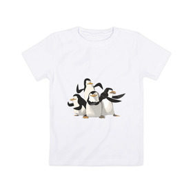Детская футболка хлопок с принтом Мадагаскар (8) в Екатеринбурге, 100% хлопок | круглый вырез горловины, полуприлегающий силуэт, длина до линии бедер | madagascar | мадагаскар | пингвины