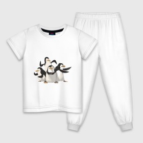 Детская пижама хлопок с принтом Мадагаскар (8) в Екатеринбурге, 100% хлопок |  брюки и футболка прямого кроя, без карманов, на брюках мягкая резинка на поясе и по низу штанин
 | Тематика изображения на принте: madagascar | мадагаскар | пингвины