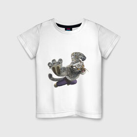 Детская футболка хлопок с принтом Кунг фу Панда (4) в Екатеринбурге, 100% хлопок | круглый вырез горловины, полуприлегающий силуэт, длина до линии бедер | Тематика изображения на принте: kung fu panda | panda | кунг фу | кунг фу панда