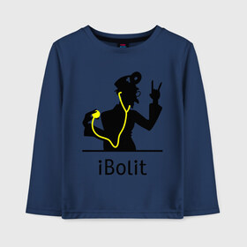 Детский лонгслив хлопок с принтом iBolit в Екатеринбурге, 100% хлопок | круглый вырез горловины, полуприлегающий силуэт, длина до линии бедер | apple | ibolit | mac | айболит | мак