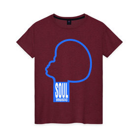 Женская футболка хлопок с принтом soul music в Екатеринбурге, 100% хлопок | прямой крой, круглый вырез горловины, длина до линии бедер, слегка спущенное плечо | джаз | музыка | соул