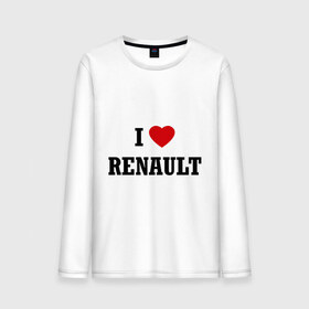 Мужской лонгслив хлопок с принтом I love Renault в Екатеринбурге, 100% хлопок |  | Тематика изображения на принте: i love | i love renault | renault | рено | я люблю рено