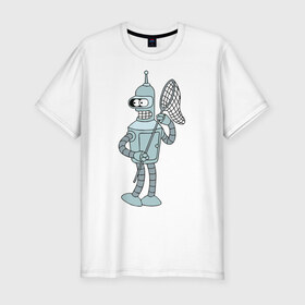 Мужская футболка премиум с принтом Futurama (3) в Екатеринбурге, 92% хлопок, 8% лайкра | приталенный силуэт, круглый вырез ворота, длина до линии бедра, короткий рукав | 