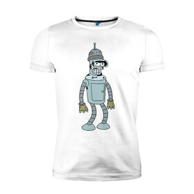 Мужская футболка премиум с принтом Futurama (6) в Екатеринбурге, 92% хлопок, 8% лайкра | приталенный силуэт, круглый вырез ворота, длина до линии бедра, короткий рукав | futurama | бендер | футурама