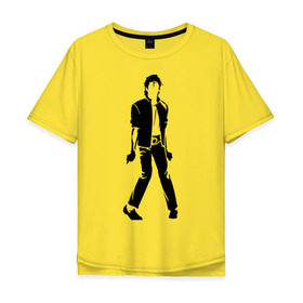 Мужская футболка хлопок Oversize с принтом Майкл Джексон (9) в Екатеринбурге, 100% хлопок | свободный крой, круглый ворот, “спинка” длиннее передней части | Тематика изображения на принте: michael jackson | зщз | король | майкл джексон | поп