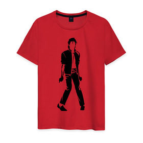 Мужская футболка хлопок с принтом Майкл Джексон (9) в Екатеринбурге, 100% хлопок | прямой крой, круглый вырез горловины, длина до линии бедер, слегка спущенное плечо. | Тематика изображения на принте: michael jackson | зщз | король | майкл джексон | поп