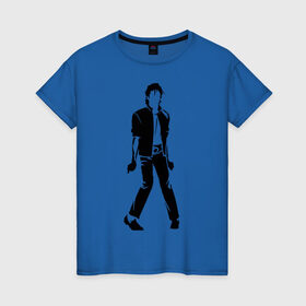 Женская футболка хлопок с принтом Майкл Джексон (9) в Екатеринбурге, 100% хлопок | прямой крой, круглый вырез горловины, длина до линии бедер, слегка спущенное плечо | michael jackson | зщз | король | майкл джексон | поп