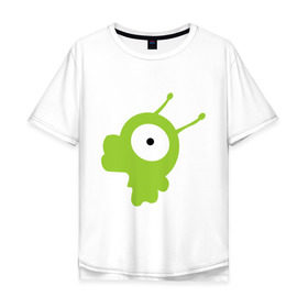 Мужская футболка хлопок Oversize с принтом Мозговой слизень в Екатеринбурге, 100% хлопок | свободный крой, круглый ворот, “спинка” длиннее передней части | futurama | мозговой слизень | футурама