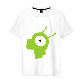 Мужская футболка хлопок с принтом Мозговой слизень в Екатеринбурге, 100% хлопок | прямой крой, круглый вырез горловины, длина до линии бедер, слегка спущенное плечо. | futurama | мозговой слизень | футурама