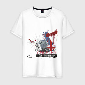 Мужская футболка хлопок с принтом Анархия(2) в Екатеринбурге, 100% хлопок | прямой крой, круглый вырез горловины, длина до линии бедер, слегка спущенное плечо. | анархия | политические