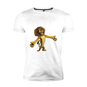 Мужская футболка премиум с принтом Мадагаскар-Лев (2) в Екатеринбурге, 92% хлопок, 8% лайкра | приталенный силуэт, круглый вырез ворота, длина до линии бедра, короткий рукав | madagascar | лев | мадагаскар