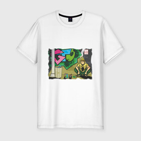 Мужская футболка премиум с принтом Great Teacher Onizuka в Екатеринбурге, 92% хлопок, 8% лайкра | приталенный силуэт, круглый вырез ворота, длина до линии бедра, короткий рукав | Тематика изображения на принте: anime | great teavher onizuka | аниме | анимэ | онизука