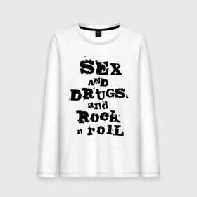 Мужской лонгслив хлопок с принтом Sex and drugs and rock n roll (2) в Екатеринбурге, 100% хлопок |  | Тематика изображения на принте: drugs | rock | rocknroll | рок | рок н ролл | рокролл