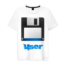 Мужская футболка хлопок с принтом Floppy Disk в Екатеринбурге, 100% хлопок | прямой крой, круглый вырез горловины, длина до линии бедер, слегка спущенное плечо. | 