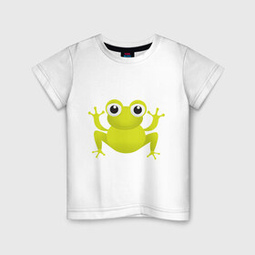 Детская футболка хлопок с принтом Little Frog (1) в Екатеринбурге, 100% хлопок | круглый вырез горловины, полуприлегающий силуэт, длина до линии бедер | Тематика изображения на принте: frog | лягушка | лягушонок