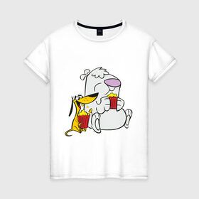 Женская футболка хлопок с принтом Stupid Dog в Екатеринбурге, 100% хлопок | прямой крой, круглый вырез горловины, длина до линии бедер, слегка спущенное плечо | stupid dog | глупый пес