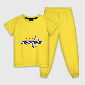 Детская пижама хлопок с принтом Washington Capitals в Екатеринбурге, 100% хлопок |  брюки и футболка прямого кроя, без карманов, на брюках мягкая резинка на поясе и по низу штанин
 | washington capitals | вашингтон капиталс | лига | нхл | хокей | хоккей