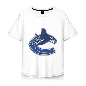 Мужская футболка хлопок Oversize с принтом Vancouver Canucks в Екатеринбурге, 100% хлопок | свободный крой, круглый ворот, “спинка” длиннее передней части | nhl | vancouver canucks | ванкувер | ванкувер хоккей | нхл | хоккей | хоккейная лига