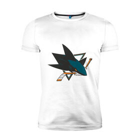 Мужская футболка премиум с принтом San Jose Sharks в Екатеринбурге, 92% хлопок, 8% лайкра | приталенный силуэт, круглый вырез ворота, длина до линии бедра, короткий рукав | национальная хоккейная лига | нхл | сан хосе шаркс