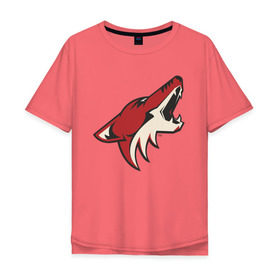 Мужская футболка хлопок Oversize с принтом Phoenix Coyotes в Екатеринбурге, 100% хлопок | свободный крой, круглый ворот, “спинка” длиннее передней части | nhl | phoenix coyotes | нхл | хоккей | хоккейная лига