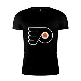 Мужская футболка премиум с принтом Philadelphia Flyers в Екатеринбурге, 92% хлопок, 8% лайкра | приталенный силуэт, круглый вырез ворота, длина до линии бедра, короткий рукав | hockey | nhl | национальная лига | нхл | филадельфия флаерс | хокей | хоккей