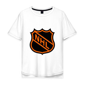 Мужская футболка хлопок Oversize с принтом NHL в Екатеринбурге, 100% хлопок | свободный крой, круглый ворот, “спинка” длиннее передней части | национальная хоккейная лига | нхл