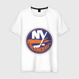 Мужская футболка хлопок с принтом New York Islanders в Екатеринбурге, 100% хлопок | прямой крой, круглый вырез горловины, длина до линии бедер, слегка спущенное плечо. | Тематика изображения на принте: new york islanders | nhl | нхл | нью йорк айлендс | нью йорк хоккей | хоккей | хоккейная лига