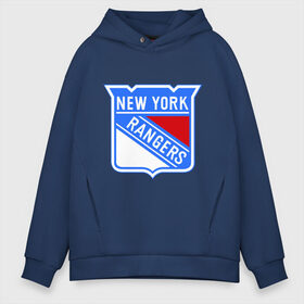 Мужское худи Oversize хлопок с принтом New York Rangers в Екатеринбурге, френч-терри — 70% хлопок, 30% полиэстер. Мягкий теплый начес внутри —100% хлопок | боковые карманы, эластичные манжеты и нижняя кромка, капюшон на магнитной кнопке | new york rangers | nhl | национальная хоккейная лига | нью йорк рейнджерс | хоккей | хоккейная лига