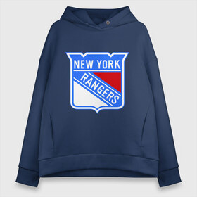 Женское худи Oversize хлопок с принтом New York Rangers в Екатеринбурге, френч-терри — 70% хлопок, 30% полиэстер. Мягкий теплый начес внутри —100% хлопок | боковые карманы, эластичные манжеты и нижняя кромка, капюшон на магнитной кнопке | new york rangers | nhl | национальная хоккейная лига | нью йорк рейнджерс | хоккей | хоккейная лига